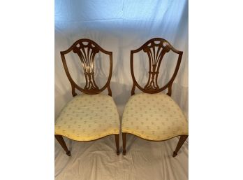 Pair (2) Of Hepplewhite Party Chairs