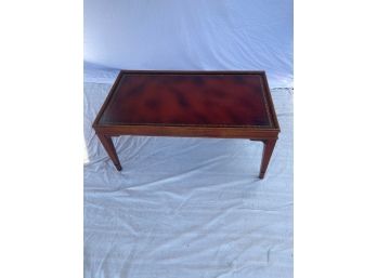 Red Leather Top Coffee Table