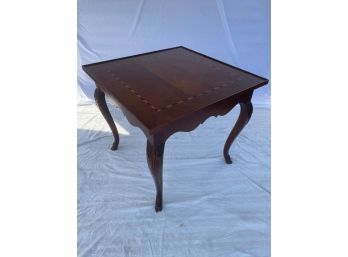 Inlaid Game Table With One Drawer By Baker