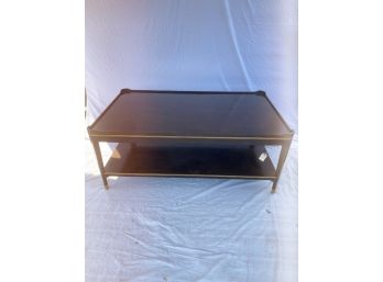 Regency Campaign Style Coffee Table With Lower Shelf