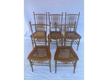 Set Of Five (5) Gold Painted Ballroom Chairs From Newport Mansion