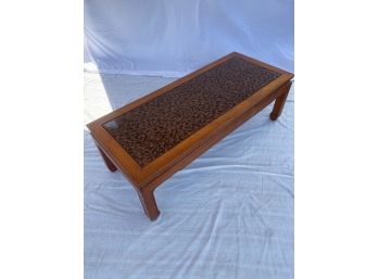 Wood Framed Asian Style Coffee Table