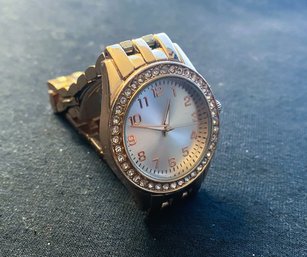 Gold Plated Watch With Stainless Steel Band