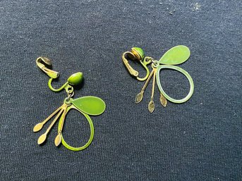 Green And Gold Capri Earrings