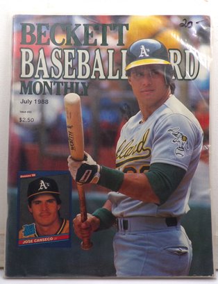 Vintage 'Beckett Baseball Card Monthly Magazine From July 1988 Featuring Jose Canseco