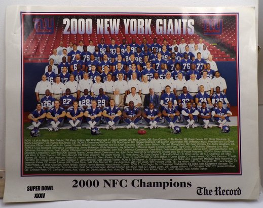 Vintage NY Giants 2000 NFC Champions Poster
