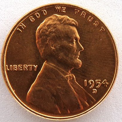 1954-D Lincoln Wheat Cent Brilliant Uncirculated Red