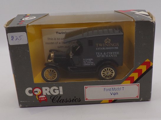 New In Box, Vintage 1986 Corgi Classics Die Cast 'Ford Model T Van Twinings London' C865/5