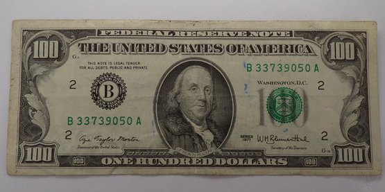 1977 $100 Federal Reserve Note AU