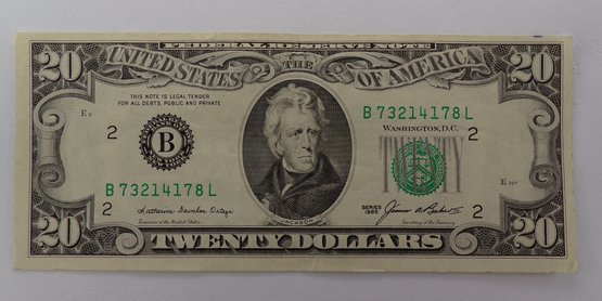 1985 $20 Federal Reserve Note Crisp Uncirculated