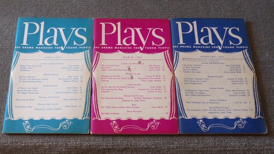 Vintage Books, (3) 'Plays' The Drama Magazine For Young People: 2-1971, 3-1971 & 4-1971
