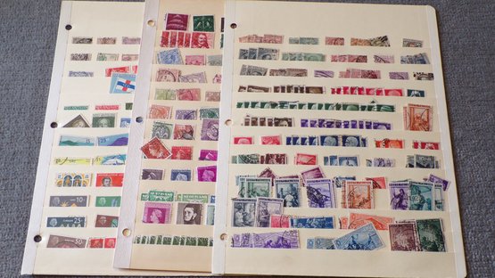 3 Pages Of Older Stamps, Various Countries
