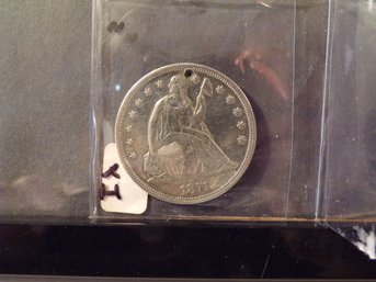 1871 Seated Liberty Silver Dollar AU/BU Details