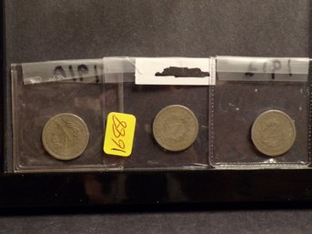 (3) Liberty Head V Nickels 1907, 1910, 1912