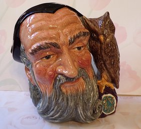 Beautiful Vintage 1959 Royal Doulton Merlin W/Owl Large Toby Character Mug Jug Vase D6529 #6 Made In England