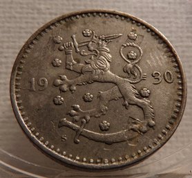(2 Coins) 1928 & 1930 Finland Markka AU/BU