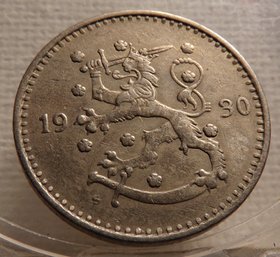 (2 Coins) 1929 & 1930 Finland Markka AU/BU