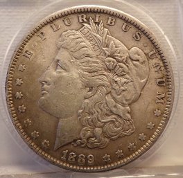 1889 Morgan Silver Dollar Lightly Circulated AU50 Plus