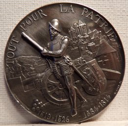 1887 Large Silver Swiss Shooting Festival Medal Brilliant Uncirculated
