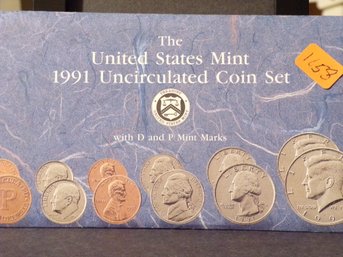 1991 Uncirculated Coin Set P & D Mint (10 Coins & 2 Tokens)