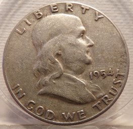 1954 Franklin Silver Half Dollar Lightly Circulated