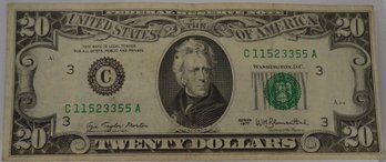1977 $20 Federal Reserve Note About Uncirculated
