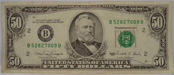 Beautiful 1990 $50 Federal Reserve Note AU