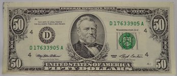 Beautiful 1993 $50 Federal Reserve Note AU