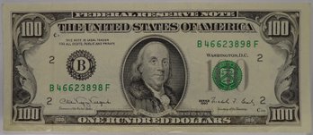 Beautiful Uncirculated 1990 $100 Federal Reserve Note