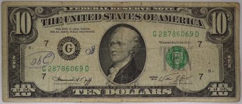 Series 1974 $10 Federal Reserve Note