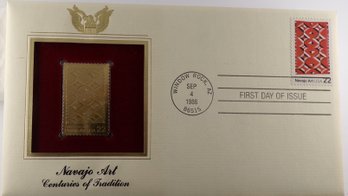 22kt Gold Replica 22C Centuries Of Trad. Stamp Enclosed In 1st Day Cover & Bearing 1st Day Of Issue Postmark
