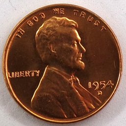 1954-D Lincoln Wheat Cent Brilliant Uncirculated Red