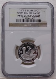Silver 2009-S (Proof) U.S. Territories Quarter (NORTHERN MARIANAS) NGC PF 69 Ultra Cameo