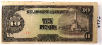 WWII 1942-1945 Japanese Government-10 Pesos 'Philippines'