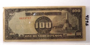 WWII 1942-1945 Japanese Government-100 Pesos 'Philippines'