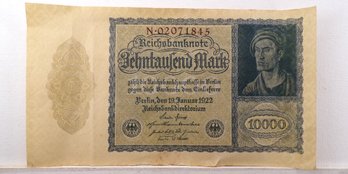 1922 10,000 Mark Germany Reich Banknote Currency
