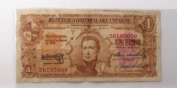 Vintage 1939 Uruguay One Peso