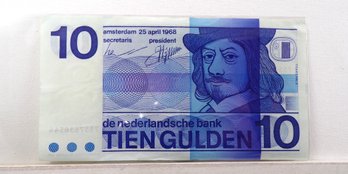 1968 Amsterdam 10 Gulden Crisp Uncirculated
