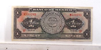 1954 Mexico 1 Peso (American Banknote Company) Crisp Uncirculated