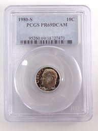 1980-S Roosevelt Dime 10-Cent PCGS PR69DCAM GEM Brilliant Uncirculated