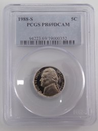 1988-S Jefferson Nickel 5-Cent PCGS PR69DCAM GEM Brilliant Uncirculated