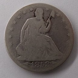 1853 Seated Liberty Silver Half Dollar (Type 2, Arrows & Rays)