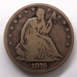 1876-S Seated Liberty Silver Half Dollar (Type 4, Motto Above Eagle, No Arrows)
