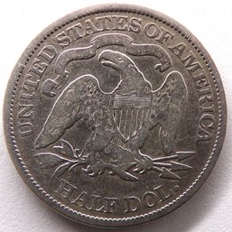 1875 Seated Liberty Silver Half Dollar (Type 4, Motto Above Eagle, No Arrows)