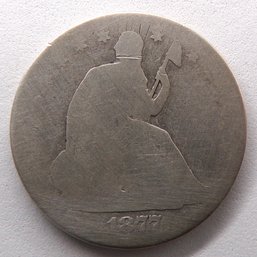 1877 Seated Liberty Silver Half Dollar (Type 4, Motto Above Eagle, No Arrows)