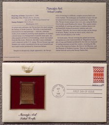 22kt Gold Replica 22C Tribal Crafts Stamp Enclosed In 1st Day Cover & Bearing 1st Day Of Issue Postmark