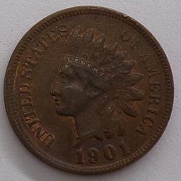 1901 Indian Head Cent AU/BU (Full Bold Liberty)