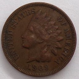 1909 Indian Head Cent AU/BU (Full Bold Liberty)