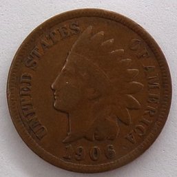 1906 Indian Head Cent (Lightly Circulated, Most Liberty)
