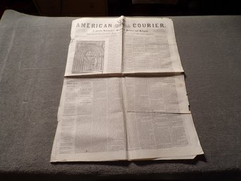 Authentic & Excellent Condition Saturday November 24, 1855, American Courier 'Philadelphia' Newspaper